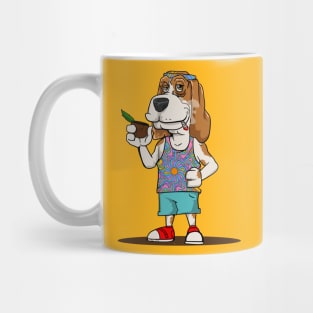 Hippie basset hound dog Mug